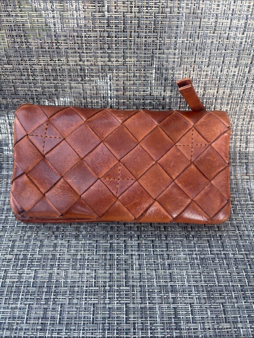 Woven Leather Zip Wallet - Brown VILENCA HOLLAND